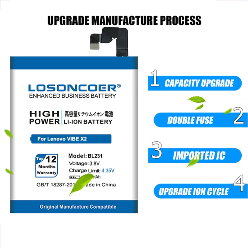 Аккумулятор LOSONCOER BL231 для Lenovo VIBE X2 3500 мАч аккумулятор батарея телефона с