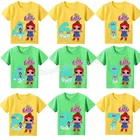 Футболки с мультипликационным принтом LOL SURPRISE OMG, детские топы для девочек, детская модная одежда, цифровые топы 1-9, эстетическая одежда из чистого хлопка, подарок