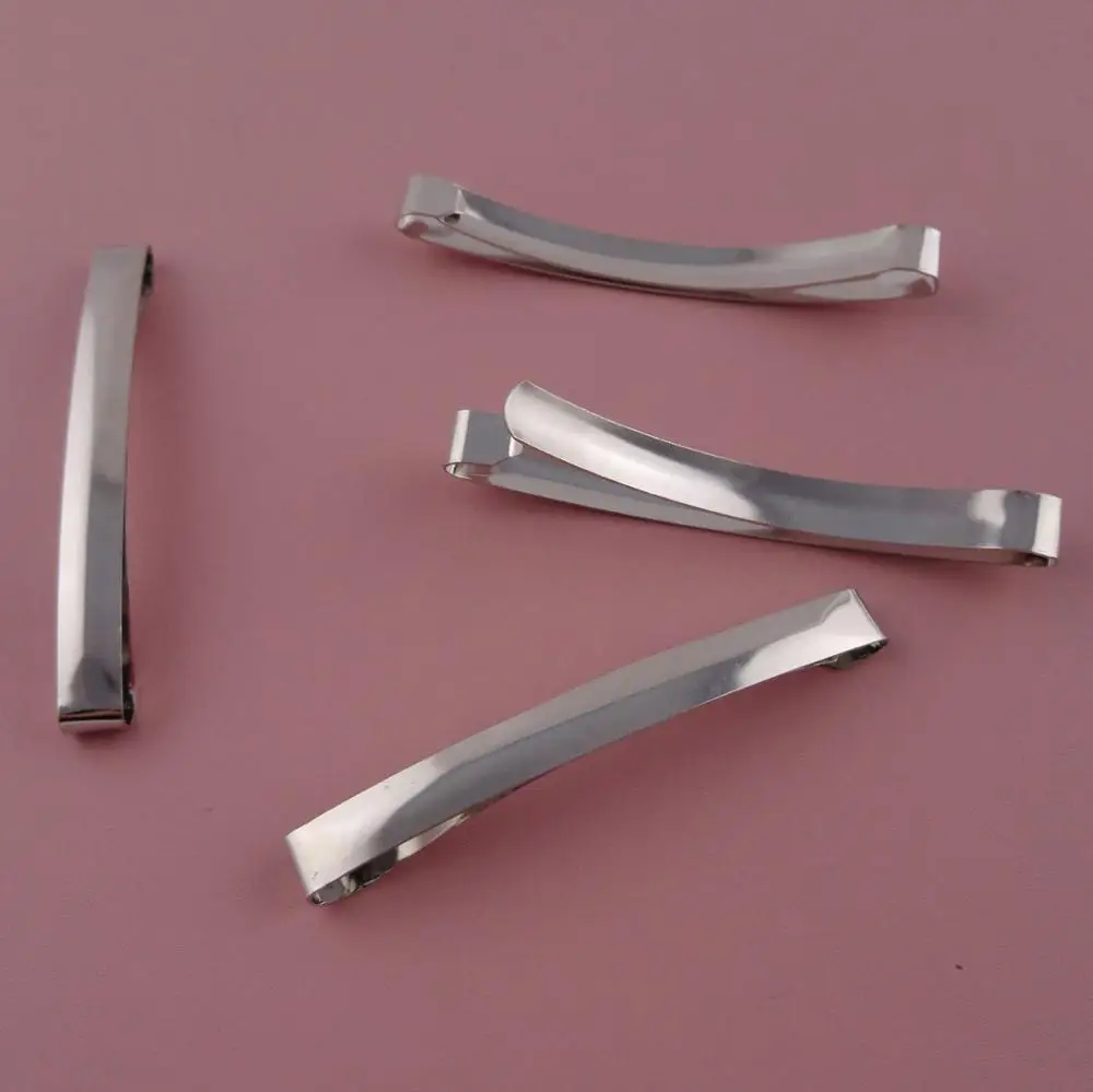 Простые металлические скользящие заколки для волос серебристые 8 мм * 0 см 20 шт.