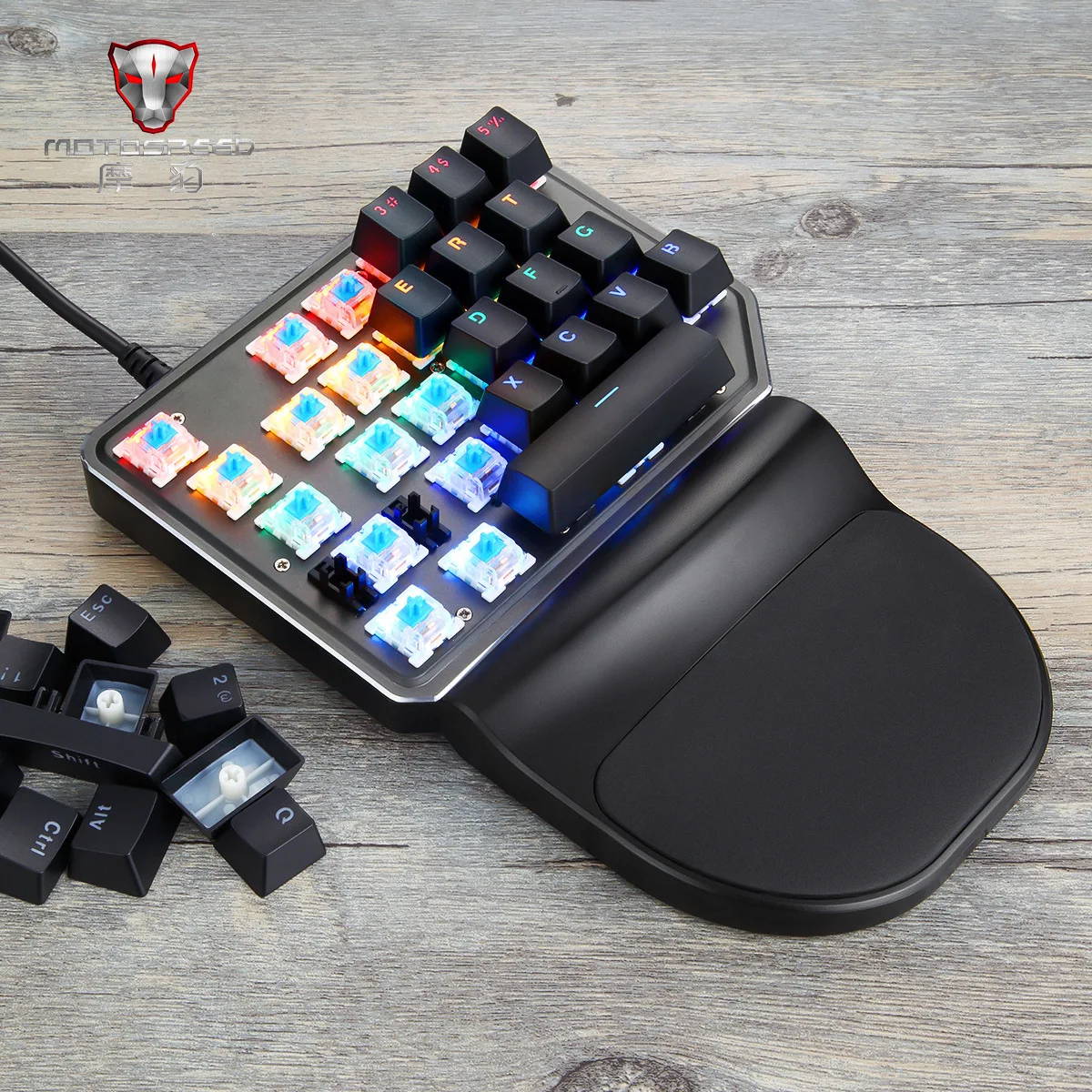 Motospeed игровая Проводная компьютерная геймерская мышь, комбинации клавиш, мини механическая клавиатура с подсветкой, 27 клавиш, 3500 dpi, 6 кнопок, игровая мышь Mause