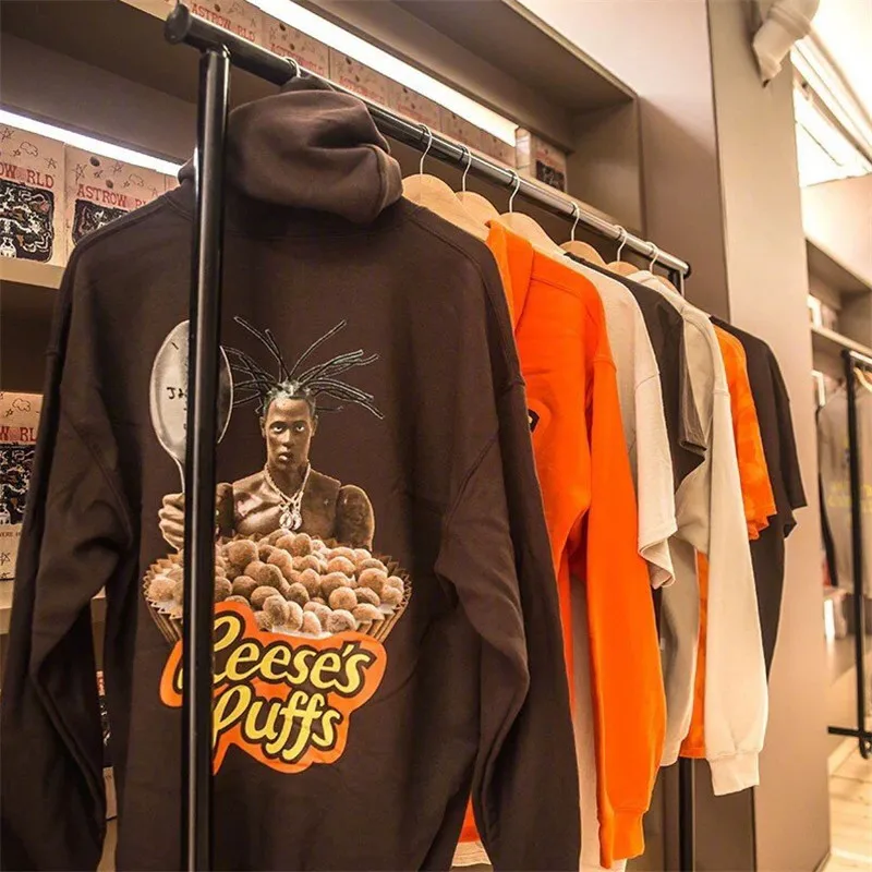 Толстовка с капюшоном Travis Scott R eeses P uffs толстовка для мужчин и женщин уличная