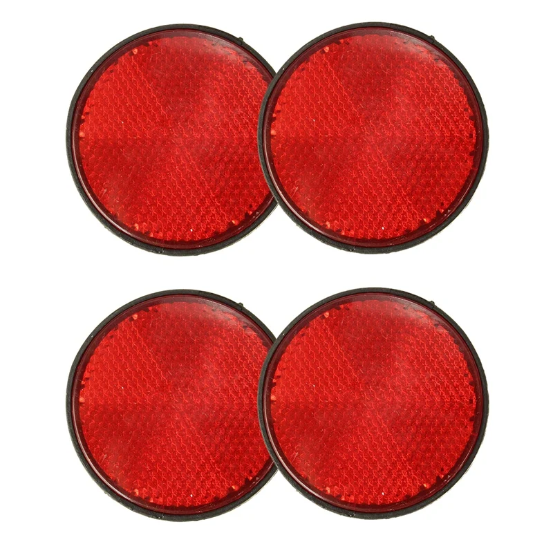 

4Pcs Round Red Reflector Universal For Motorcycle ATV 5.6 X 0.8Cm