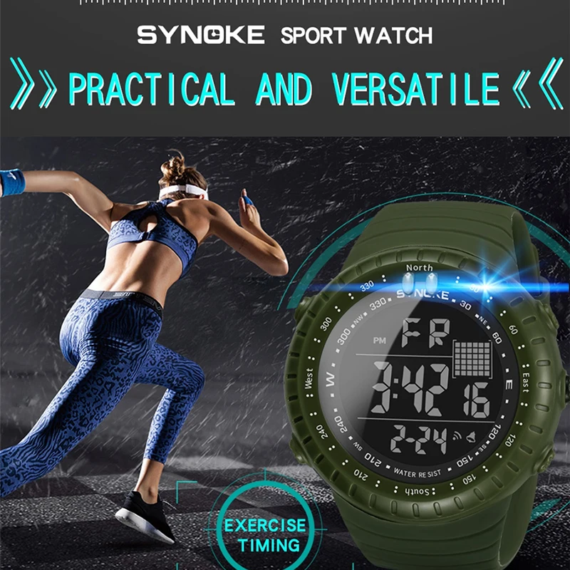 Часы мужские водонепроницаемые с хронографом цифровые спортивсветодиодный