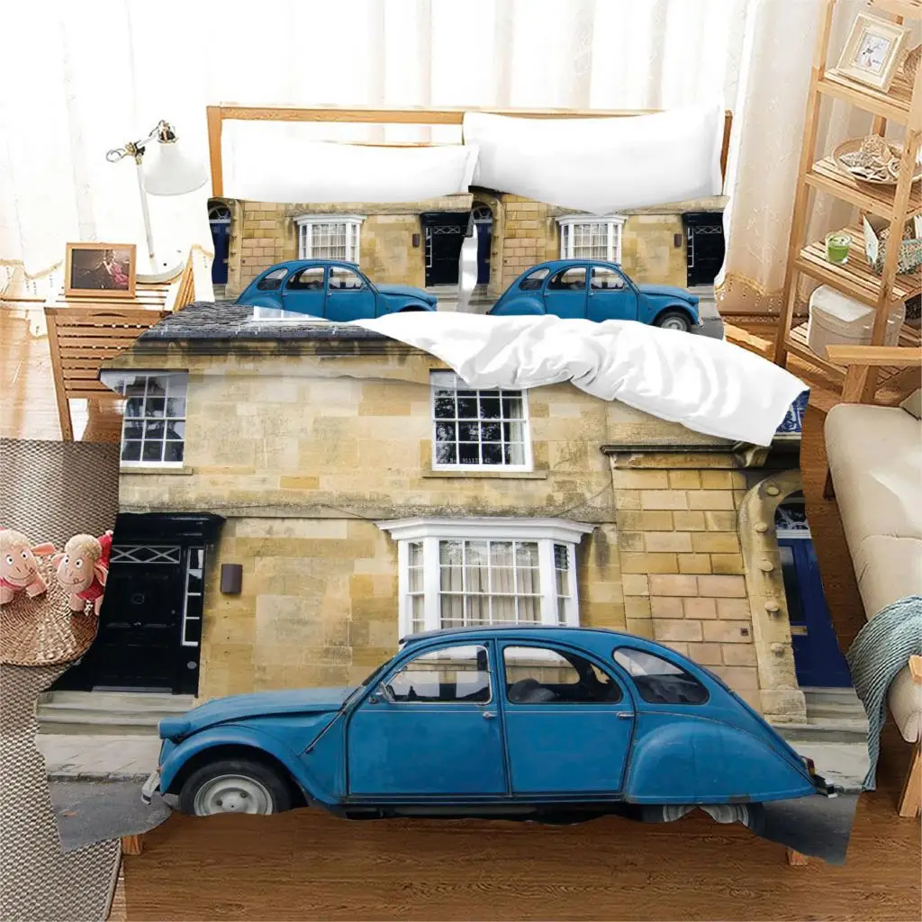 

3D City View Printed Duvet Cover with Pillow Cover Bedding Set Single Double Full Queen Large Size Bedroom Decor