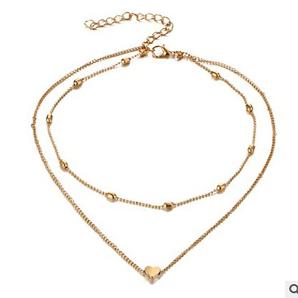 

Personality fashion necklace chain necklace hearts multilayer clavicle temperament