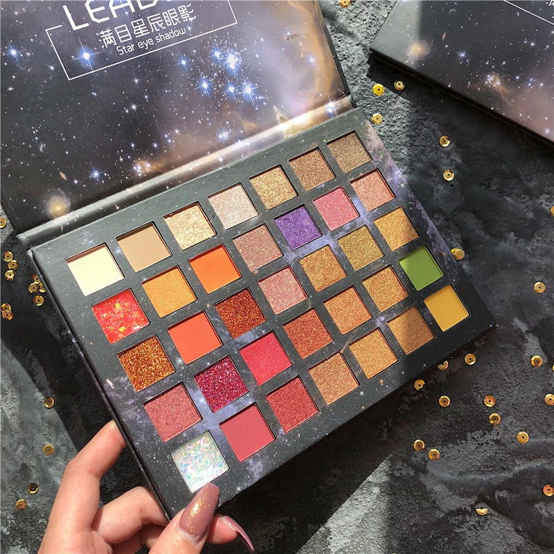 35 Color Diamond Holographic Eyeshadow Palette Shimmer Matte Creamy Metallic EyeShadow Pallete Glitter Pigmented Makeup Palette