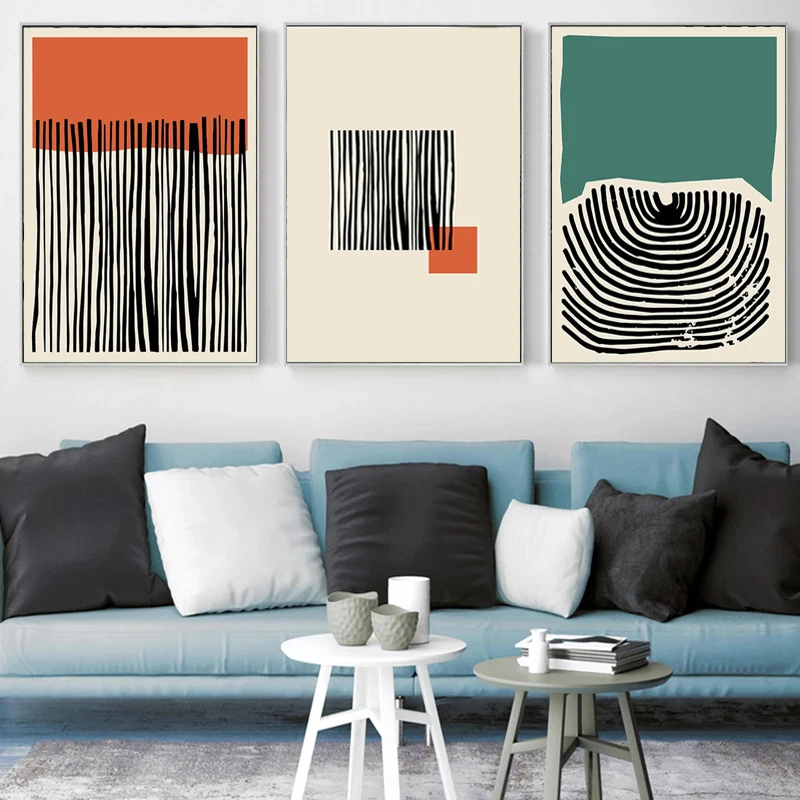 

Abstract Vintage Posters and Nordic Prints Pictures Modern Yellow Green Wall Art Paintings on Canvas Living Room Home Decoration