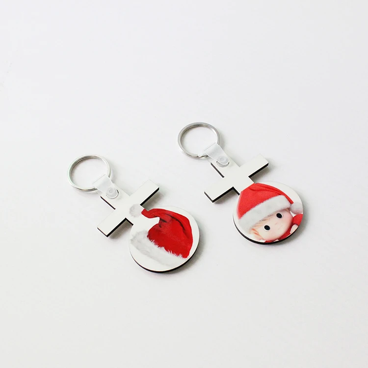 Сублимация Пустые брелки Двойное сердце брелок для ключей из МДФ печать горячей