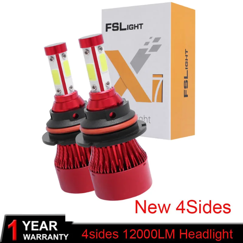 Новый 4 сторонний автомобильный налобный фонарь H7 LED H4 H1 H3 H11 H13 HB1 HB4 HB5 9003 9004 9005 9006 9007