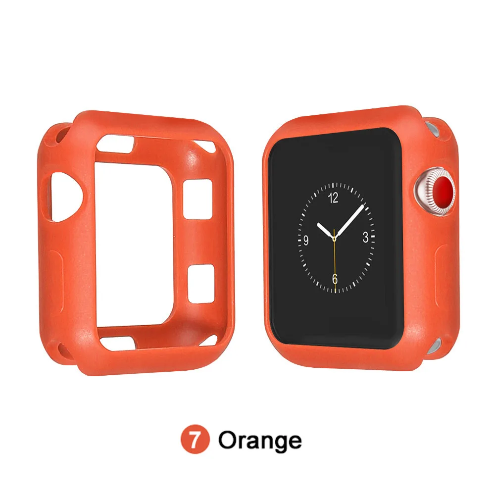 Мягкий силиконовый чехол для Apple Watch 3 2 1 42 мм 38 мм полная защитная оболочка для iWatch 4 5 40 мм 44 мм бампер для часов