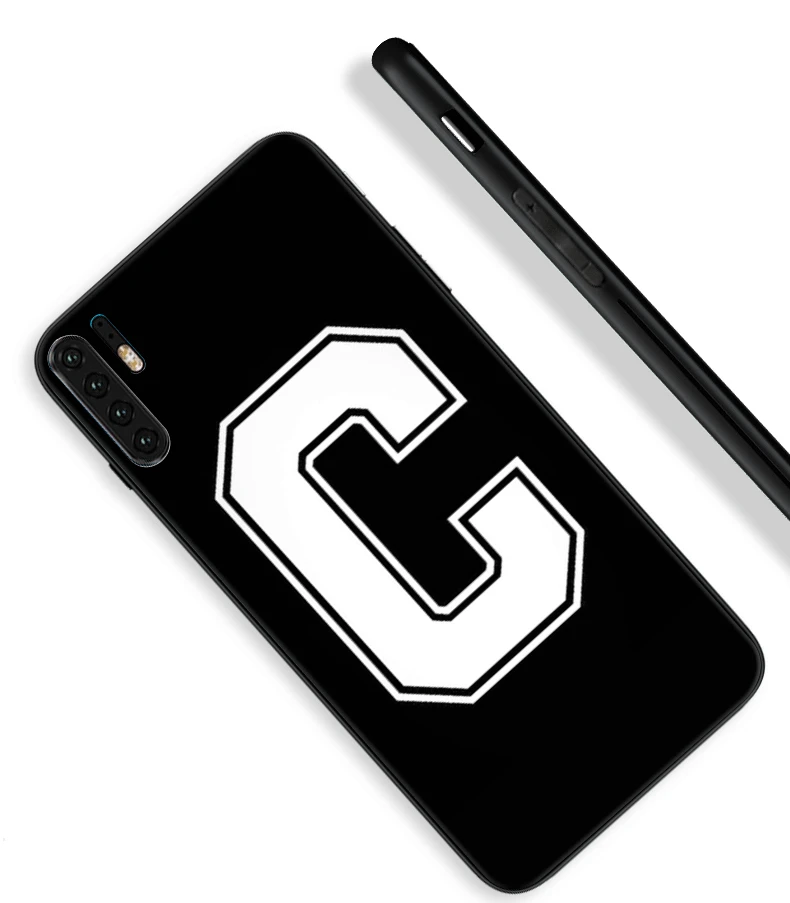 Черный буквенно цифровой мобильный телефон чехол черный мягкий из ТПУ для Huawei P8 P9