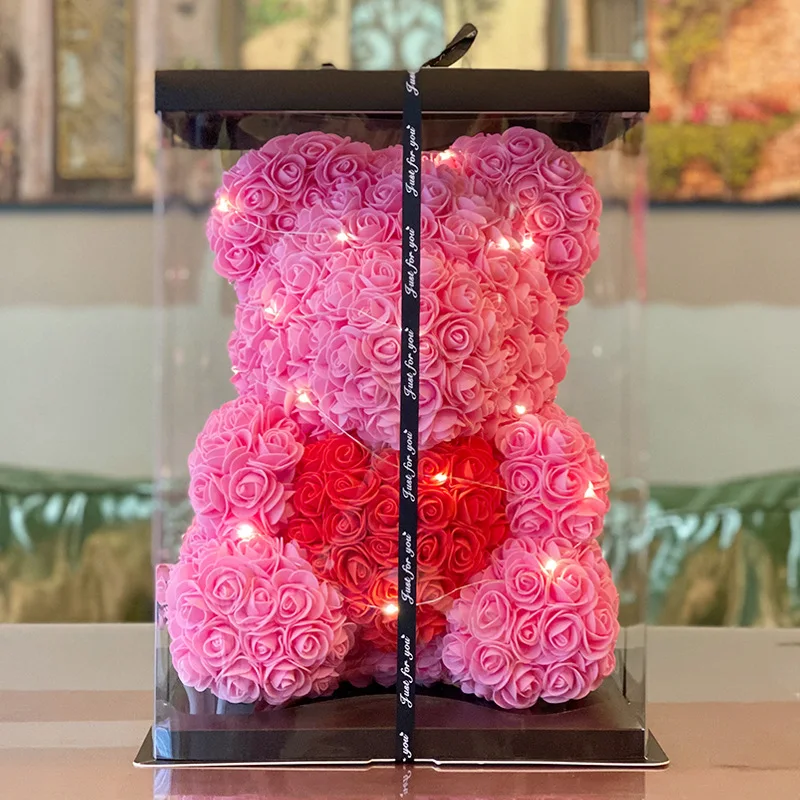 25/40CM Teddy Rose Bear Artificial Flowers for Women Valentines Day Wedding Birthday Christmas Gift Box Home Decor | Дом и сад