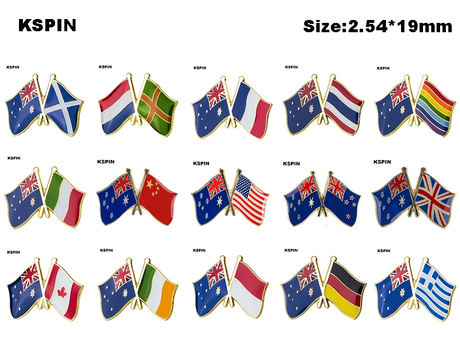 Металлический значок с австралийским флагом дружбы этикетка значки украшение