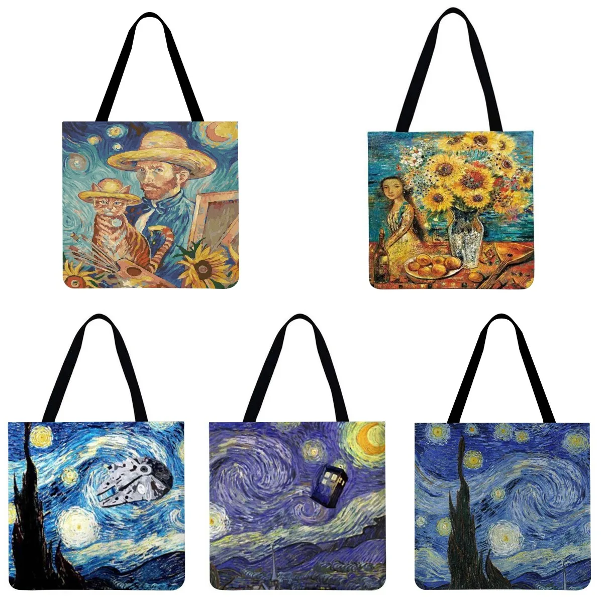 

Сумка-шоппер женская с принтом звездного неба, 40 х40 см