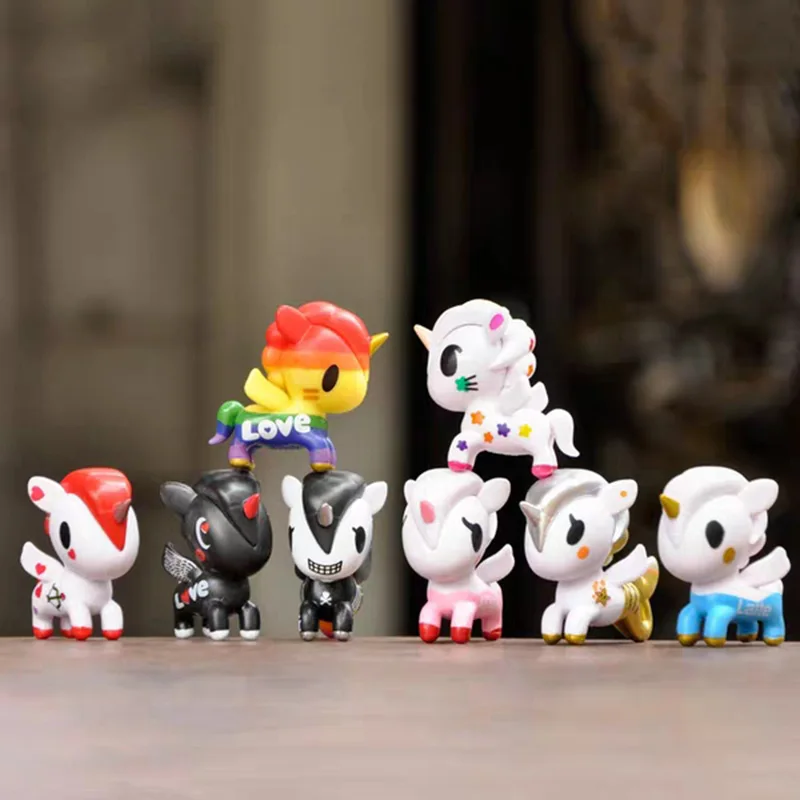 Виниловые куклы с единорогом лошадью пони Мультяшные аниме экшн фигурки супер
