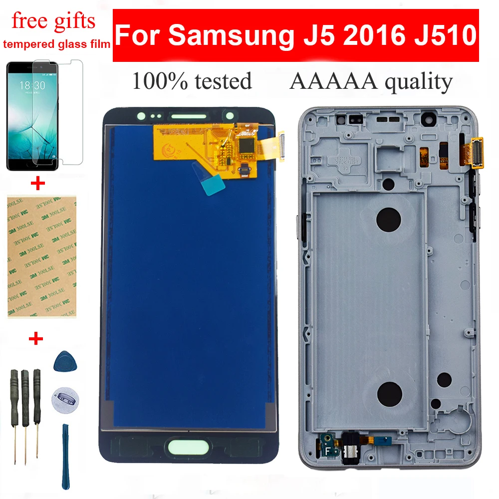 Регулируемый ЖК дисплей для Samsung Galaxy J5 2016 SM J510F J510FN J510G J510 сенсорный экран