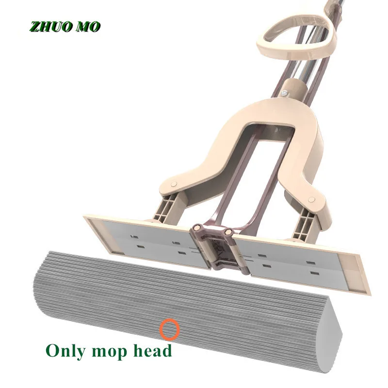 

4pcs sponge Mop Head Absorbent Mop Replacement for Kitchen bathroom living room 2 color Magic cleaning cloth Home Floor Cleaning