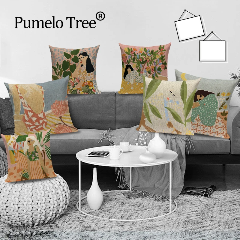 Красивые наволочки для девушек чехол фотографий льняные подушки домашний декор