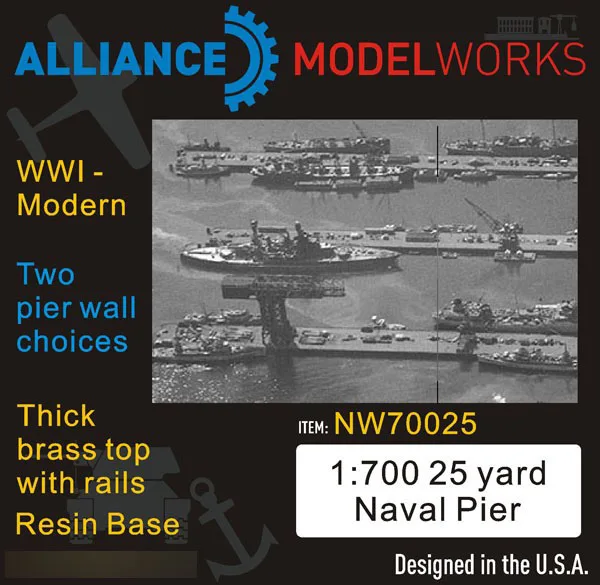 

1/700 масштаб 25 ярдов военный Пирс Второй мировой войны-современный Пирс на выбор стен (смола + латунь) NW70025 модельные наборы аксессуаров