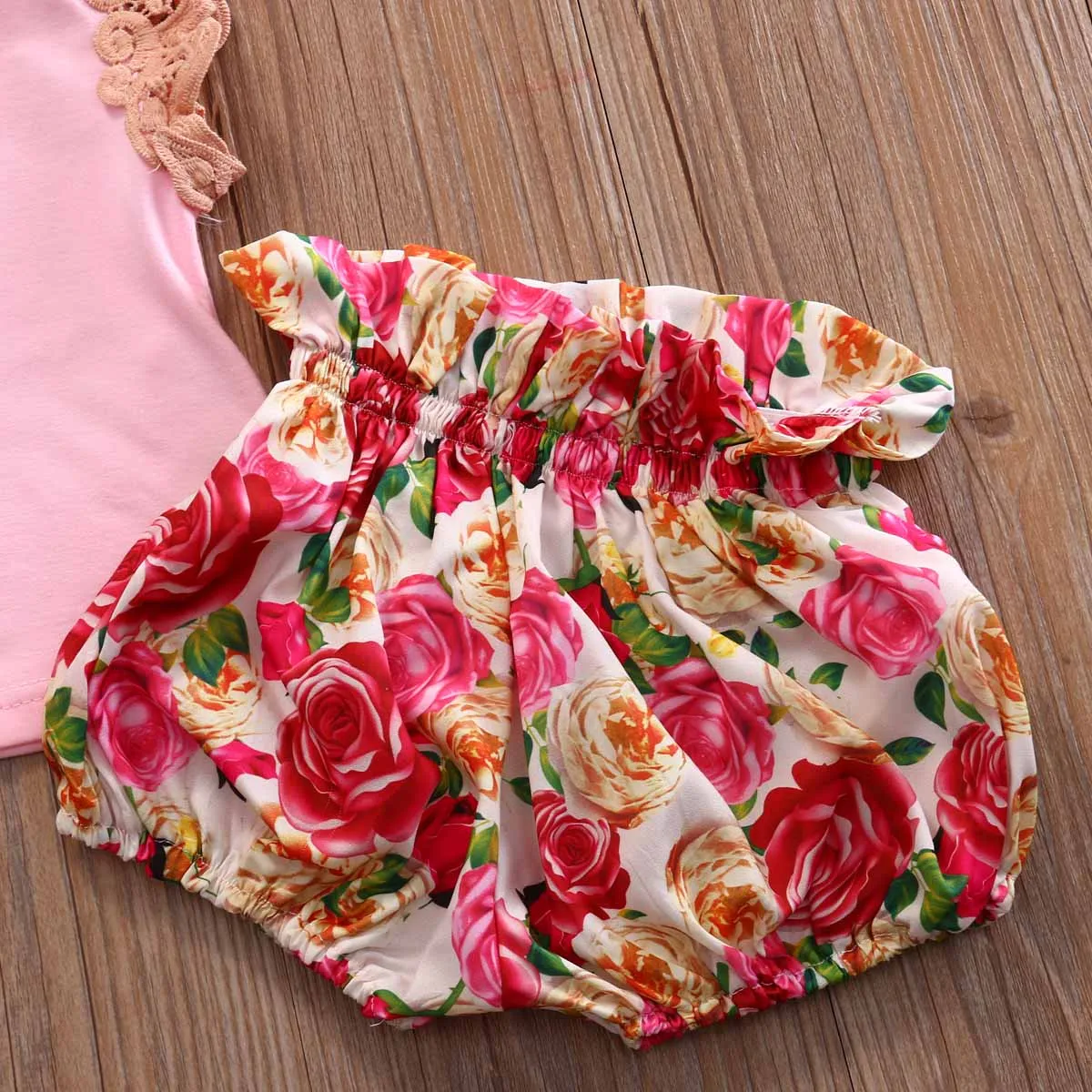 2 шт./компл. детский розовый топ с кружевными рукавами для маленьких девочек + юбка