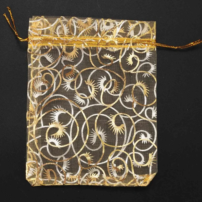 100 шт шампанского ресниц мешочки с завязками из органзы Ювелирные изделия