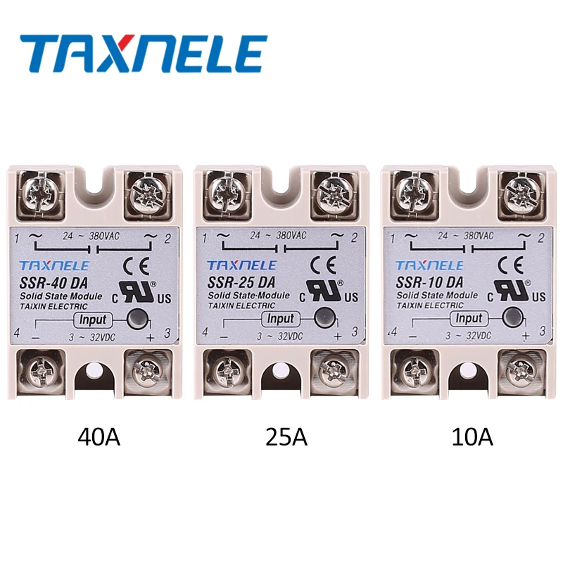 Однофазное твердотельное реле SSR-40DA SSR-25DA SSR-10DA постоянного тока в переменный ток