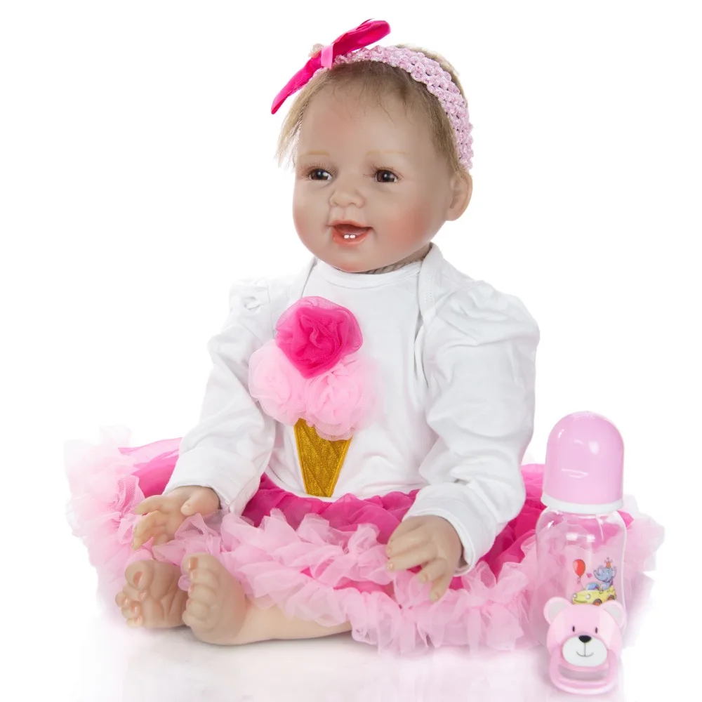 55 см Реалистичная жизнь как Новорожденный ребенок Реборн силиконовая кукла