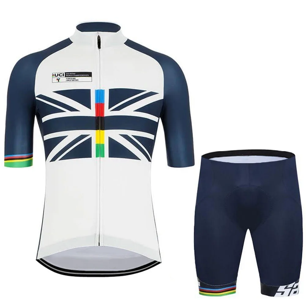 

Yorkshire Tour 2020 Cycling Jersey Set World Championship Cycling Clothing UK Road Bike Suit Bicycle Bib Shorts Maillot Culotte