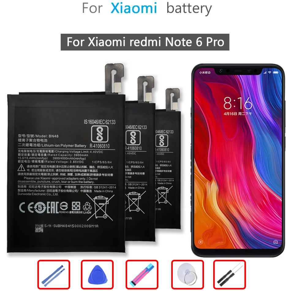 

BN48 5000mAh Battery For Xiaomi redmi Note 6 Pro Note6 Pro Mobile Phone