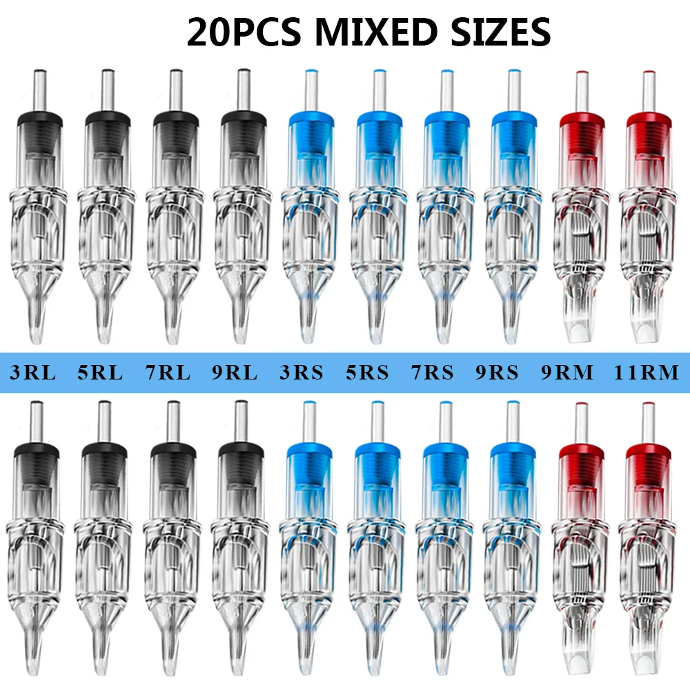 

Mixed Sizes Tattoo Cartridge Needle 0.35mm RL/RS/RM Needle Round Liner Shader Needle Tattoo Needles for Tattoo Machine Gun