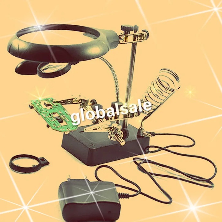 Светодиодная настольная лупа увеличительное стекло для сварки с 5 Светодиодами