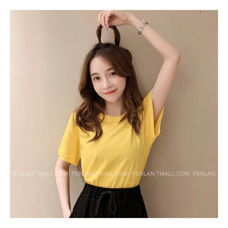 Футболка женская хлопковая с коротким рукавом модная мягкая свободная