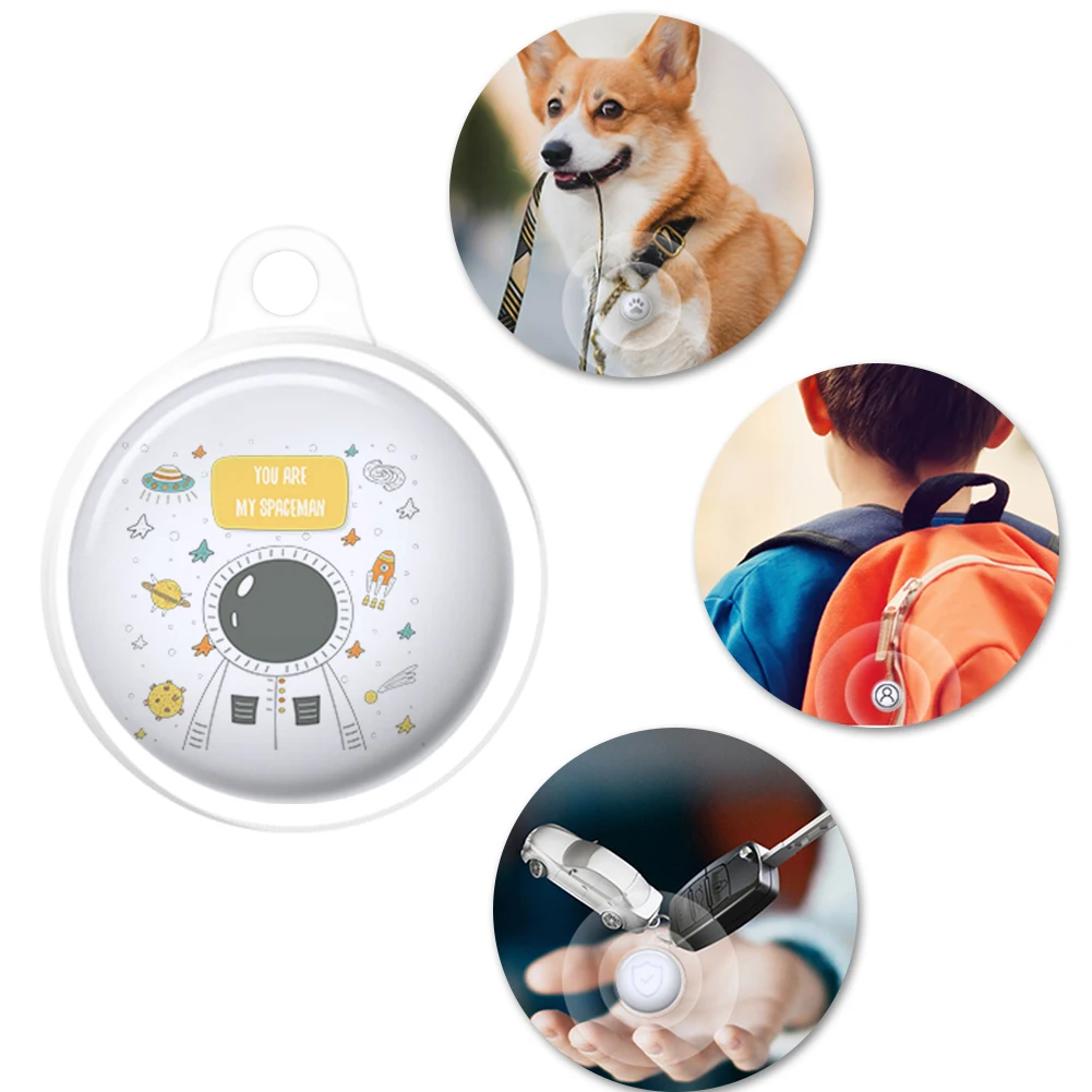 

Cute Silicone Astronaut Spaceman Printed Cover For Apple Airtags Bluetooth Locator Tracker Anti-Lost Device Shell ProtectiveCase