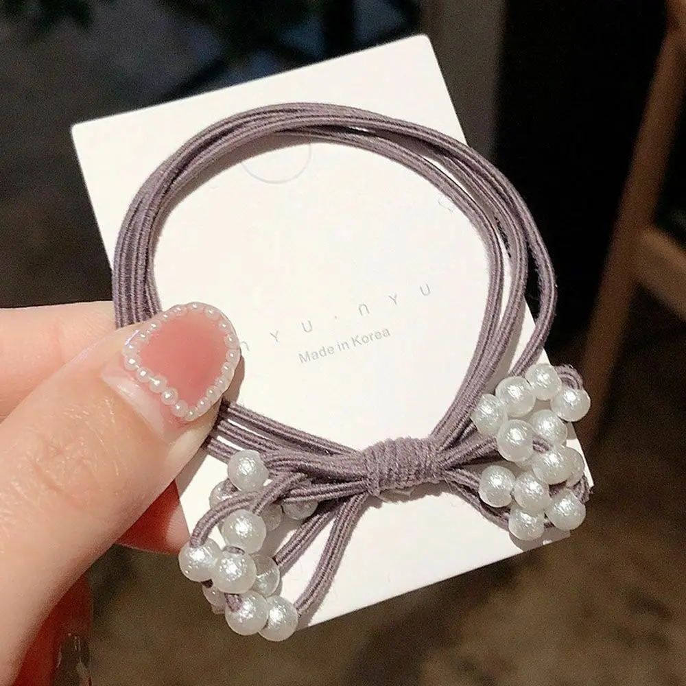 purple 1 шт., винтажные кольца для девочек, головные уборы с жемчугом Ручная работа, имитация жемчуга, резинка, аксессуары, эластичная резинка для волос - Цвет: purple