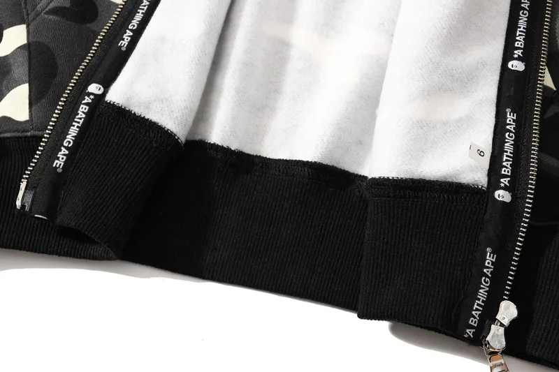 

Bape Hoodies Plus Size Fall Winter Men Luminous Spot Double Hood Thin Fleece Hoodie Coat Lounge Wear Harajuku Sweatshirt