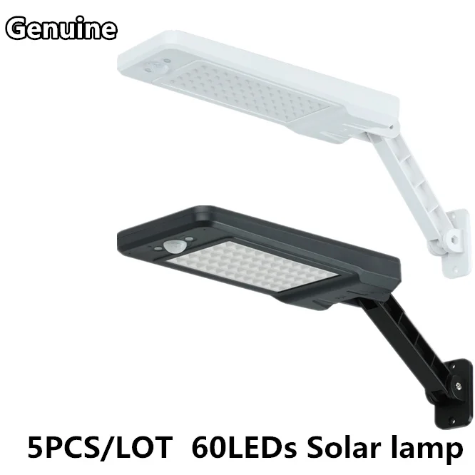 5PCS Motion Sensor Solar Lamp 60LEDs PIR waterproof IP65 Remote Control Outdoor Solar Light 3 Lighting mode wall light