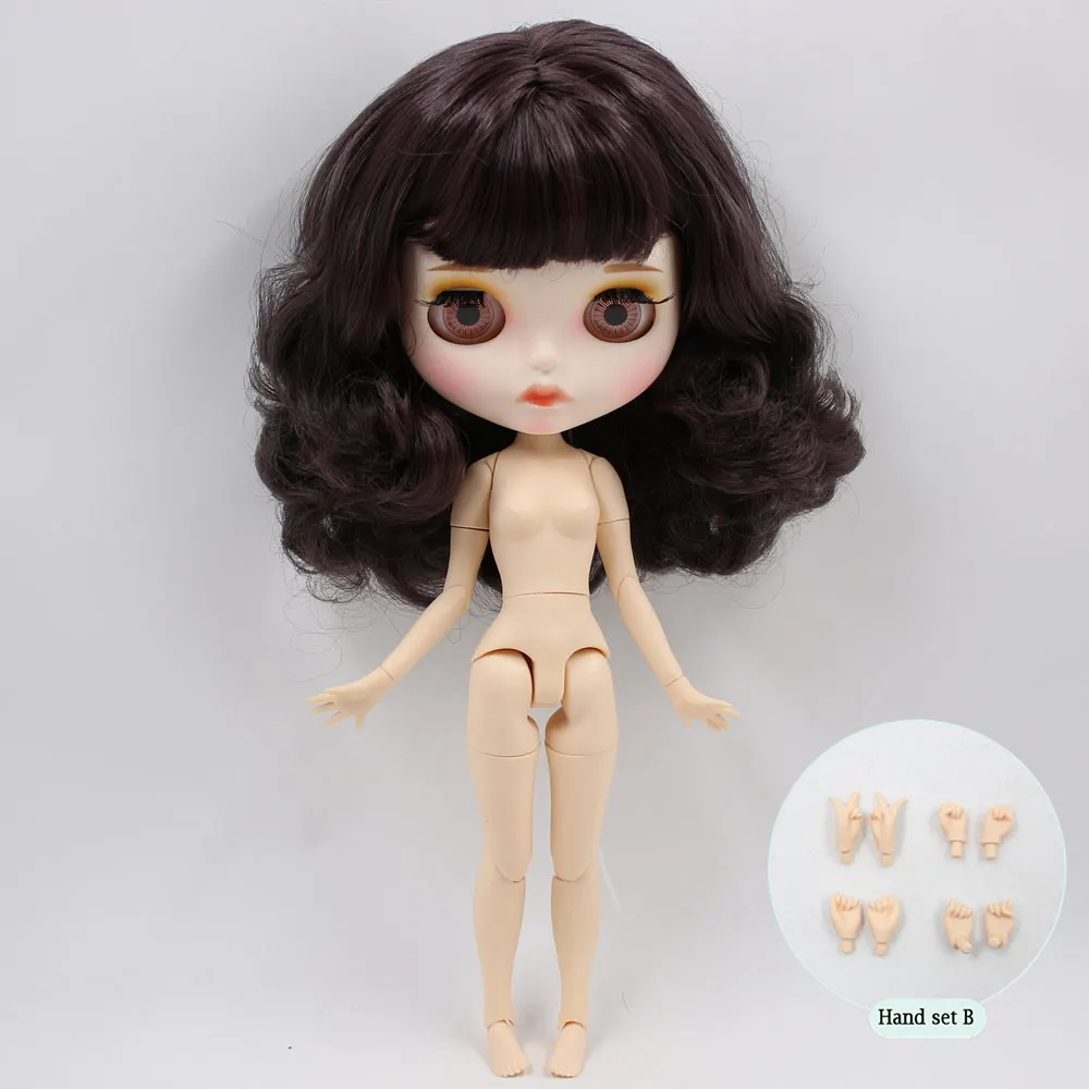 Ледяной обнаженный Blyth кукла No. BL9219 темно-фиолетовые волосы резные губы матовые индивидуальные лица соединение тела 1/6 bjd - Цвет: like the picture