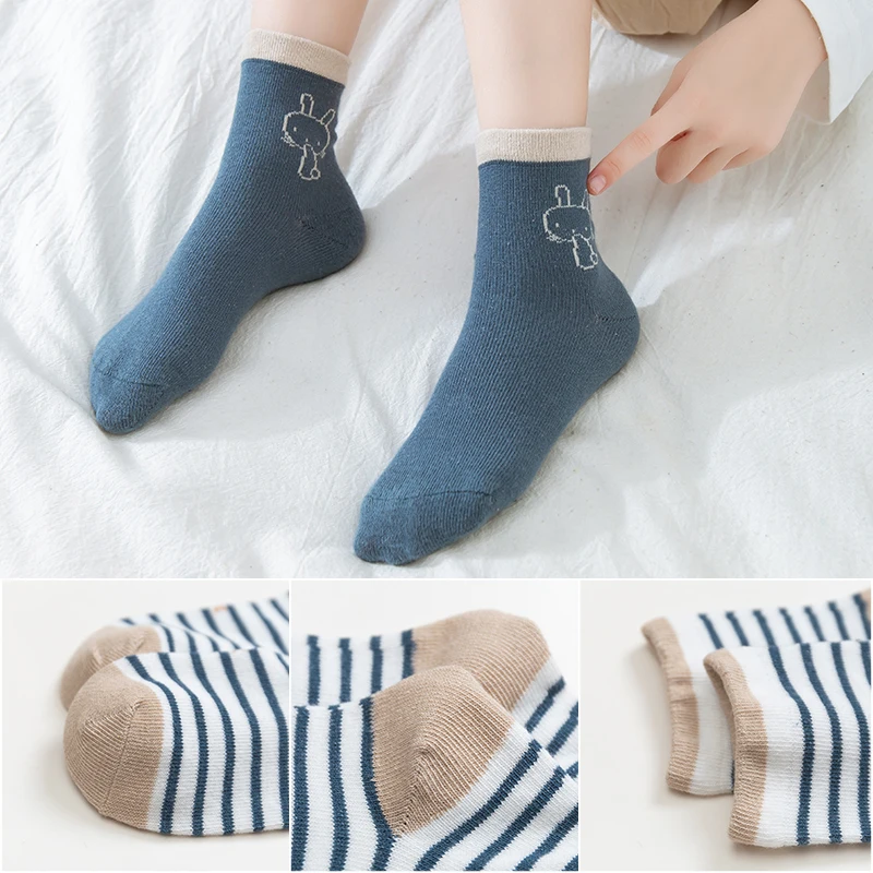 5 пар/партия Детские хлопковые носки с рисунком животных | Детская одежда и обувь