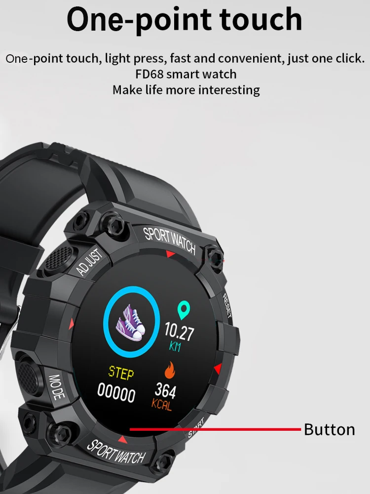 Смарт-часы FD68S для мужчин и женщин спортивные фитнес-трекеры цифровые наручные с