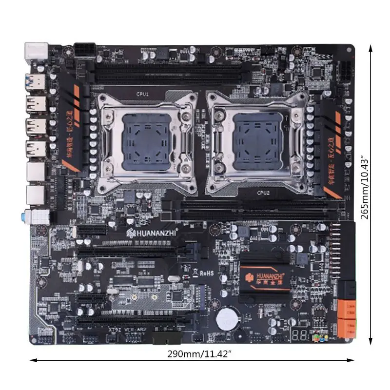 Материнская плата Huananzhi X79 с двумя процессорами LGA 2011 USB3.0 SATA3 PCI-E NVME Xeon | Компьютеры