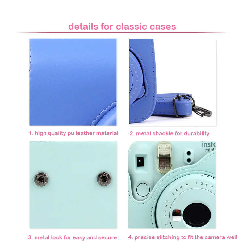 Качественный чехол из искусственной кожи для камеры Fujifilm Instax Mini 9 Mini 8, 5 цветов, защитная сумка с плечевым ремнем