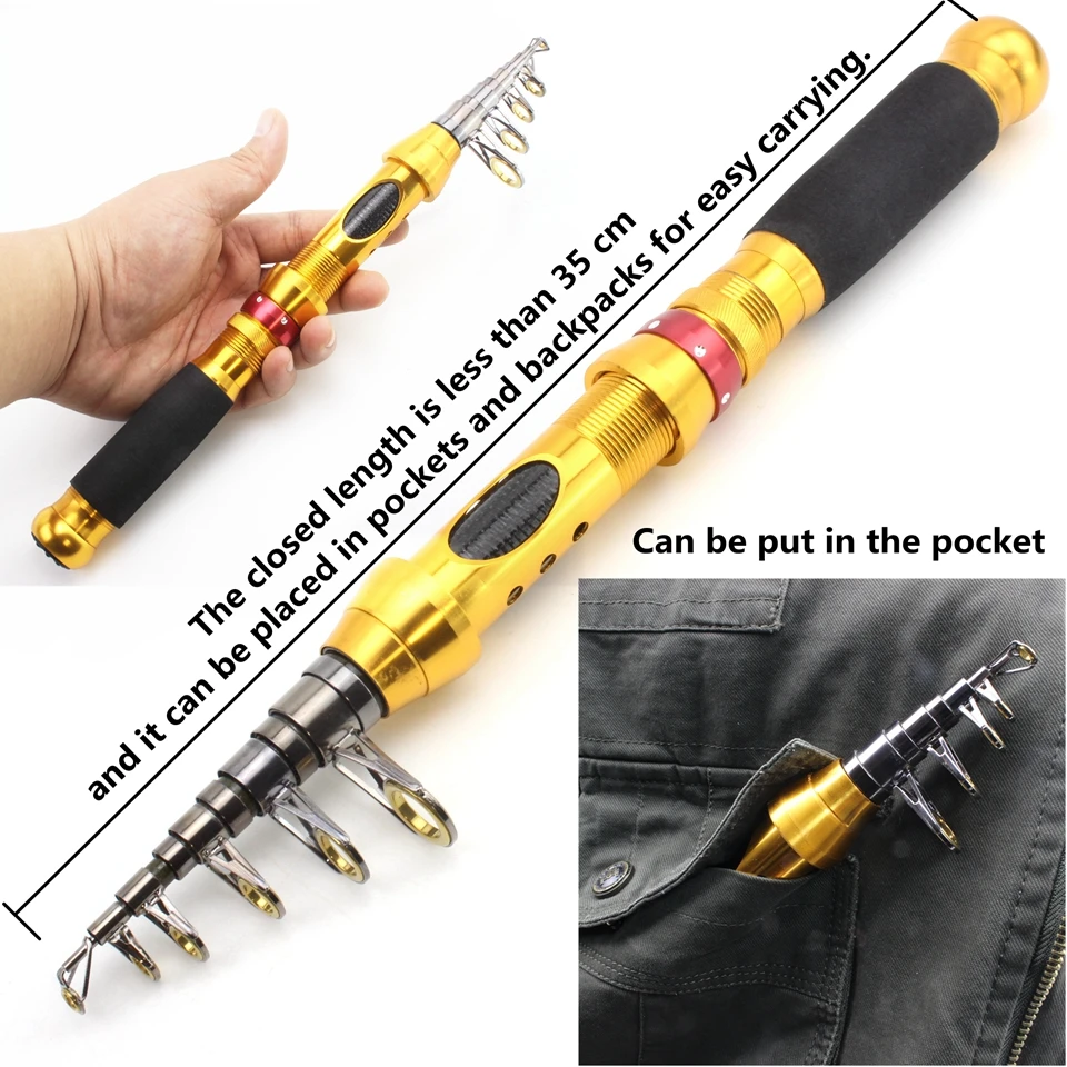 Акция! Карбоновая ультракороткая портативная телескопическая удочка для