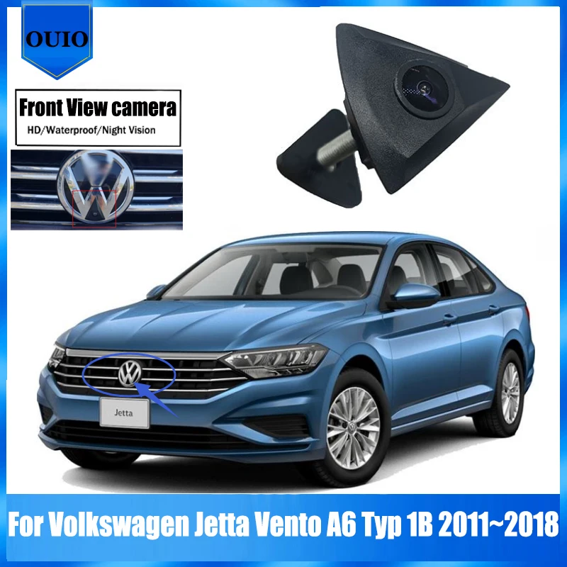 

Автомобильная Камера Переднего Вида Для Volkswagen Jetta Vento A6 Typ 1B 2011 ~ 2018 HD Водонепроницаемая парковочная камера с логотипом и ночным видением фрон...