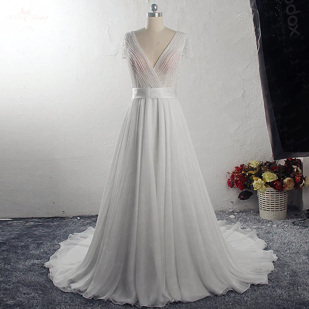 RSW1529 богемное сексуальное свадебное платье бохо с рукавами накидками бисером v