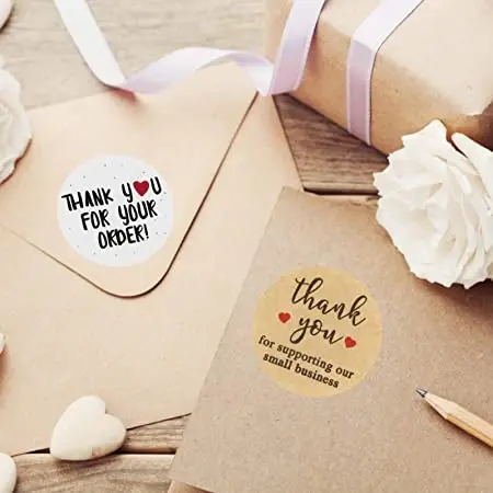 

Thank You for Supporting Our Small Business, Kraft Paper Thank You Stickers, 500 Labels Per Roll