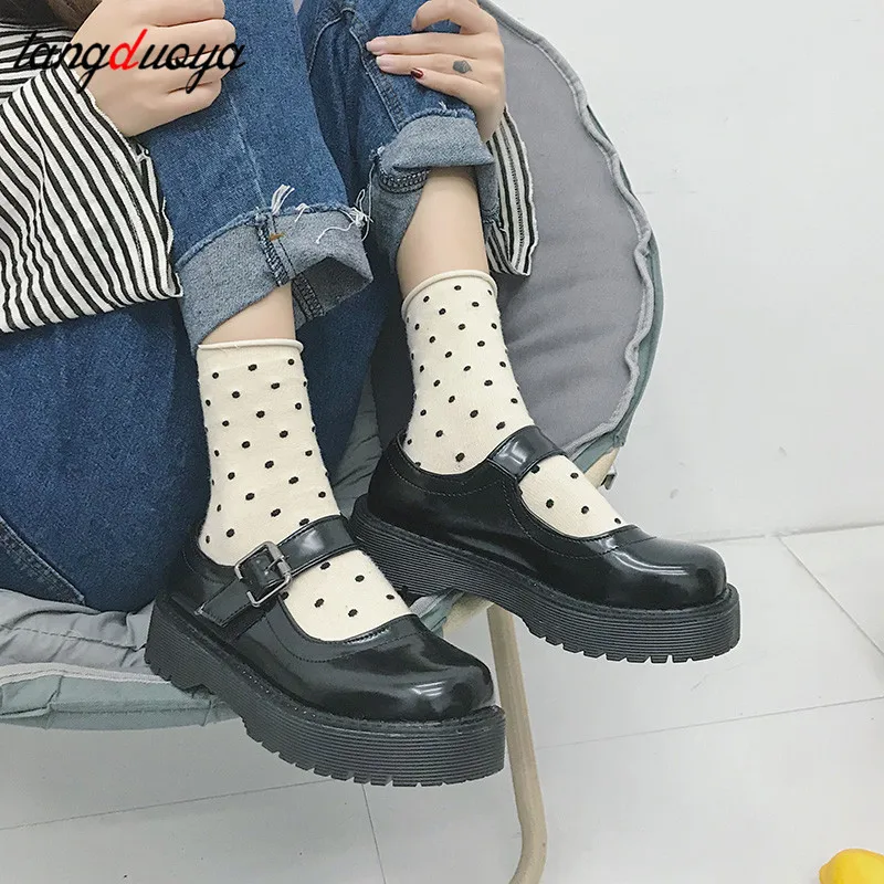 

lolita shoes Buckle Strap Round Toe autumn outdoor casual ladies shoes student party shoes Mary Jane shoes zapatos de mujer 2022