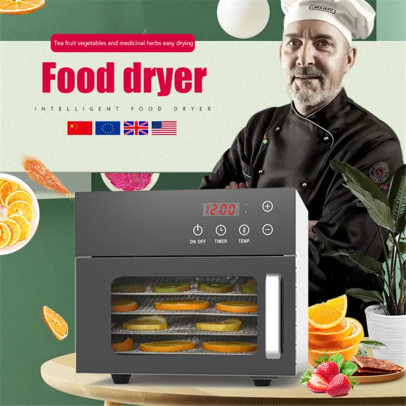

Food Dryer Dehydration Dried Fruit And Vegetables Machine Commercial Smart Touch 4-Layer Capacity Visual Door Lighted