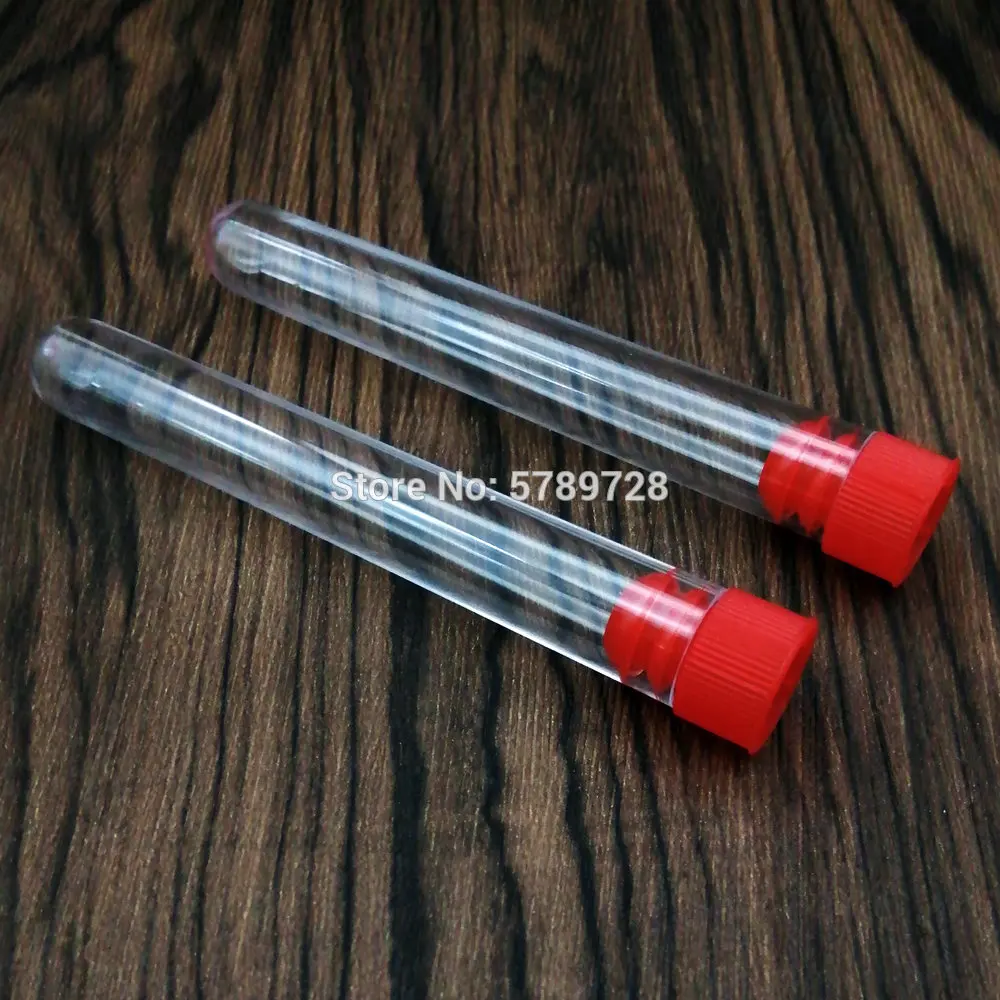20 шт. 15*100 мм лабораторная прозрачная пластиковая тестовая трубка круглая Нижняя