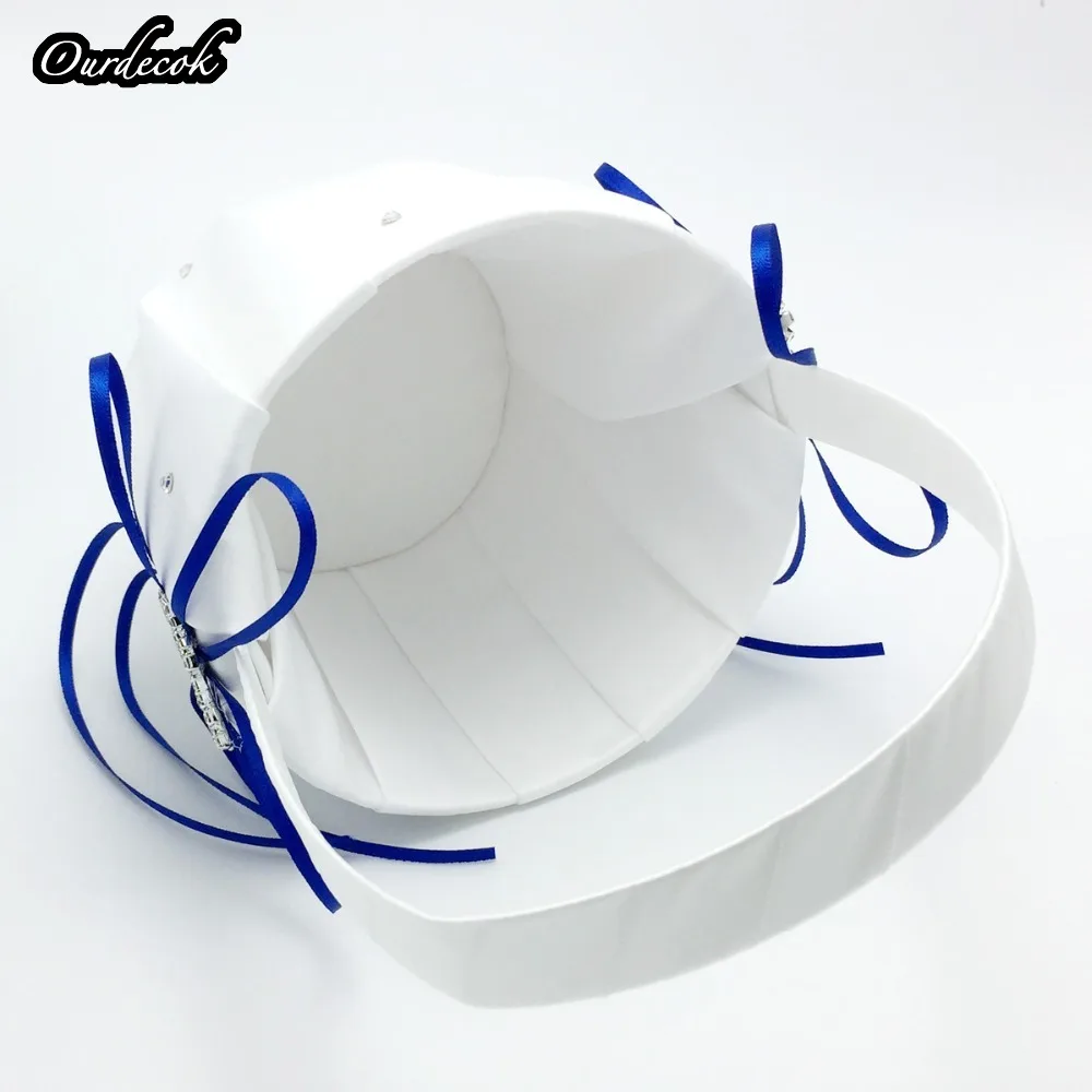 4 шт./компл. 5 цветов свадебное украшение атласное кольцо Подушка + корзина для