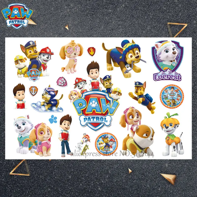 Слоновая кость Paw Patrol Cartoon Temporary Tattoo Sticker For Boys Children Toys Tatoo Paper Paste Waterproof Party Kids Gift - Цвет: Слоновая кость